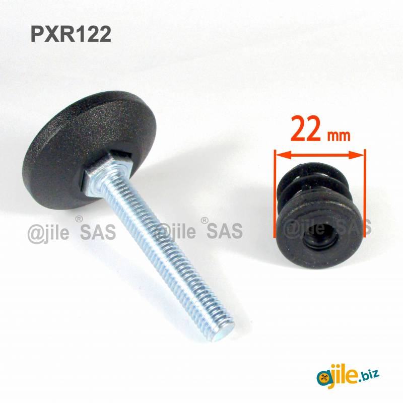 Adjustment / Leveling Kit for 22 mm diameter tube with a 38 mm diameter Plastic base Foot - Ajile