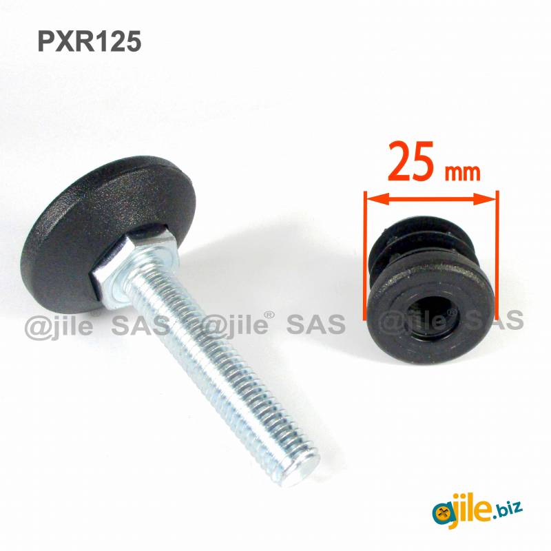 Adjustment / Leveling Kit for 25 mm diameter tube with a 38 mm diameter Plastic base Foot - Ajile