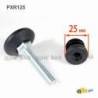 Adjustment / Leveling Kit for 25 mm diameter tube with a 38 mm diameter Plastic base Foot - Adjustable Foot Kit - foot adj