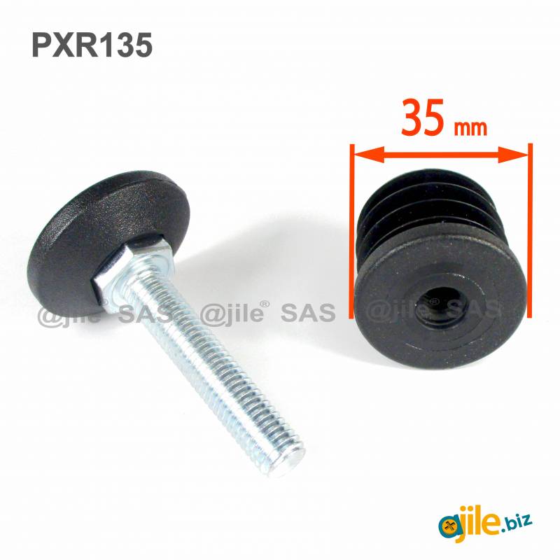 Adjustment / Leveling Kit for 35 mm diameter tube with a 38 mm diameter Plastic base Foot - Ajile