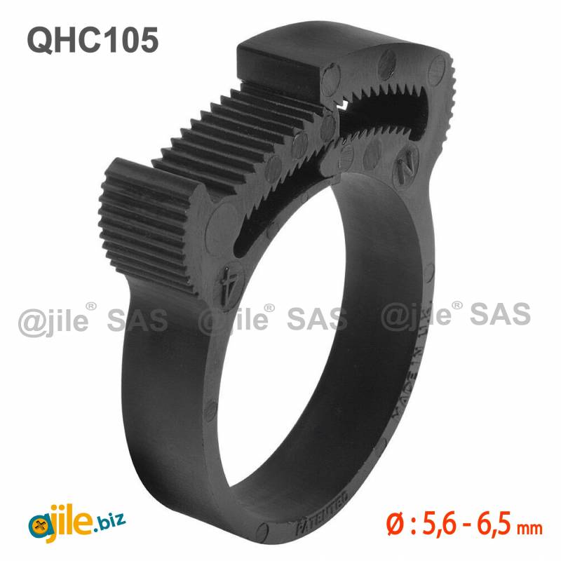 Plastic Snap Fit Hose Clamp for Cables, Pipes, Hoses and Tubes Diameter 5.6-6.5 mm - Ajile