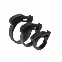 Clip supportage tuyau, noir plastique pour flexible D21 - Abeillon