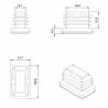 Rectangular Plastic Insert for 25x15 mm Tube Dimension and 1.0-2.5 mm Thickness BLACK - Rectangle Insert Black - rectangul