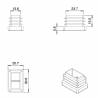 Rectangular Plastic Insert for 30x20 mm Tube Dimension and 1.0-2.5 mm Thickness BLACK - Rectangle Insert Black - rectangul