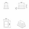 Rectangular Plastic Insert for 35x25 mm Tube Dimension and 1.0-3.0 mm Thickness BLACK - Rectangle Insert Black - rectangul