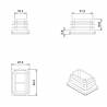 Rectangular Plastic Insert for 40x27 mm Tube Dimension and 1,0-3,0 mm Thickness BLACK - Rectangle Insert Black - rectangul