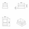 Rectangular Plastic Insert for 40x30 mm Tube Dimension and 1,0-2,75 mm Thickness BLACK - Rectangle Insert Black - rectangu