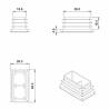 Rectangular Plastic Insert for 45x25 mm Tube Dimension and 1,0-2,5 mm Thickness BLACK - Rectangle Insert Black - rectangul