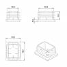 Rectangular Plastic Insert for 45x35 mm Tube Dimension and 1,0-3,5 mm Thickness BLACK - Rectangle Insert Black - rectangul
