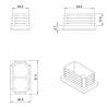 Rectangular Plastic Insert for 50x30 mm Tube Dimension and 1,0-2,75 mm Thickness BLACK - Rectangle Insert Black - rectangu