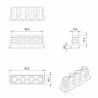 Rectangular Plastic Insert for 60x15 mm Tube Dimension and 1,0-3,0 mm Thickness BLACK - Rectangle Insert Black - rectangul