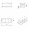 Rectangular Plastic Insert for 80x40 mm Tube Dimension and 1,0-3,0 mm Thickness BLACK - Rectangle Insert Black - rectangul