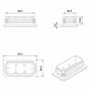 Rectangular Plastic Insert for 80x40 mm Tube Dimension and 3,0-5,0 mm Thickness BLACK - Rectangle Insert Black - rectangul
