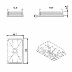 Rectangular Plastic Insert for 120x80 mm Tube Dimension and 1,0-4,0 mm Thickness BLACK - Ajile 2