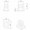 Rectangular Plastic Insert for 20x15 mm Tube Dimension and 1.0-3.0 mm Thickness WHITE - Rectangle Insert White - rectangul