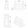 Rectangular Plastic Insert for 35x15 mm Tube Dimension and 1.0-2.5 mm Thickness WHITE - Rectangle Insert White - rectangul