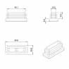 Rectangular Plastic Insert for 50x20 mm Tube Dimension and 1,0-3,0 mm Thickness WHITE - Rectangle Insert White - rectangul