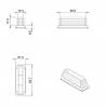 Rectangular Plastic Insert for 60x20 mm Tube Dimension and 1,0-3,0 mm Thickness WHITE - Rectangle Insert White - rectangul