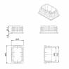 Embout Rectangulaire BLANC pour tube de dimension 60x40 mm et d'épaisseur 1,0-2,5 mm - embout rectangulaire blanc - embout