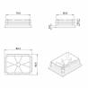 Rectangular Plastic Insert for 80x60 mm Tube Dimension and 1,0-3,5 mm Thickness WHITE - Rectangle Insert White - rectangul