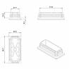 Rectangular Plastic Insert for 90x40 mm Tube Dimension and 1,0-2,5 mm Thickness WHITE - Rectangle Insert White - rectangul