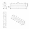 Embout Rectangulaire BLANC pour tube de dimension 100x20 mm et d'épaisseur 1,0-3,0 mm - embout rectangulaire blanc - embout