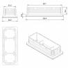 Rectangular Plastic Insert for 100x40 mm Tube Dimension and 1,0-3,0 mm Thickness WHITE - Rectangle Insert White - rectangu