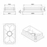 Rectangular Plastic Insert for 100x60 mm Tube Dimension and 1,0-4,0 mm Thickness WHITE - Rectangle Insert White - rectangu