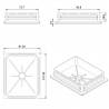 Rectangular Plastic Insert for 100x80 mm Tube Dimension and 1,0-4,0 mm Thickness WHITE - Rectangle Insert White - rectangu
