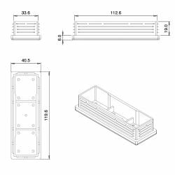Rectangular Plastic Insert for 120x40 mm Tube Dimension and 1,0-3,0 mm Thickness WHITE - Ajile 2