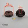 25 mm Durchm. Kunststoff Möbelfuss- Gleiter mit versenkter Bohrung zum Schrauben / Nieten BRAUN