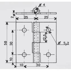 Quadratisch Weiss Verzinktes Stahl-Scharnier 50 x 50 mm zum Anschrauben - Ajile 2