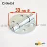 Charnière Acier Zingué Blanc Ronde Diamètre 30 mm Fixation par Vis - charnière crochet - ajile