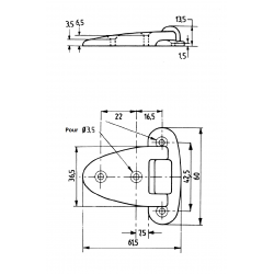 Charnière Plastique BLANC 60 x 61,5 mm Fixation par Vis - Ajile 2