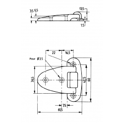 Kunststoff Scharnier WEISS 60 x 61,5 mm zum Anschrauben - Ajile 2
