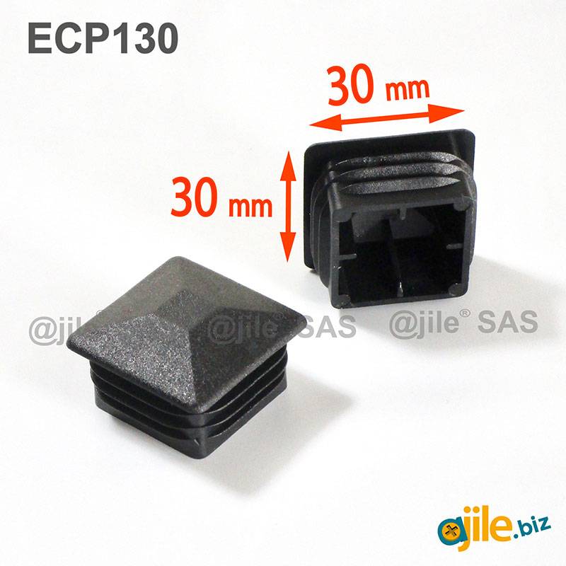 30 x 30 mm Plastic Black Pyramid Plug Insert for Square Tubes and Fencing Posts - Ajile