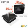 Tappo Copripilastro a Lamelle Quadro di Plastica NERO 80 x 80 mm per Tubolari Quadrati - inserto quadrato - inserto - ajile