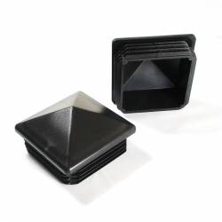 80 x 80 mm Plastic Black Pyramid Plug Insert for Square Tubes and Fencing Posts - Ajile 2