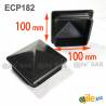 Tappo Copripilastro a Lamelle Quadro di Plastica NERO 100 x 100 mm per Tubolari Quadrati - inserto quadrato - inserto - ajile