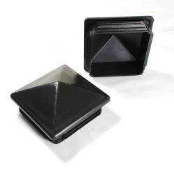 100 x 100 mm Plastic Black Pyramid Plug Insert for Square Tubes and Fencing Posts - Ajile 2