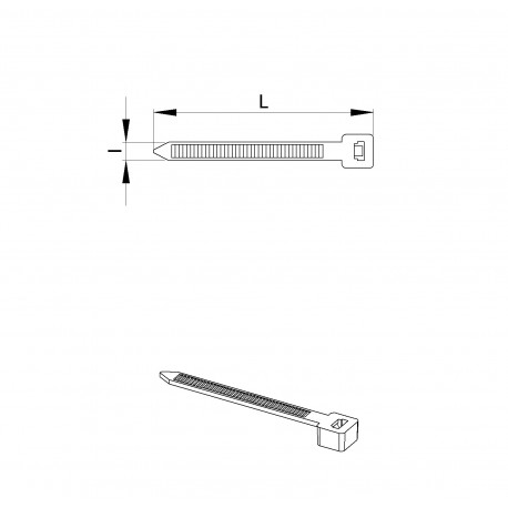 100 Liens de serrage nylon BLANC 2,5 x 100 mm