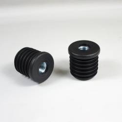 30 mm Diameter Plastic Round Tube Insert with 10 mm (M10) diam. Metal-thread BLACK 10 mm (M10) - Ajile 2