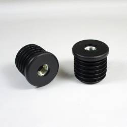 Kunststoff Gewindestopfen SCHWARZ für Rundrohr 32 mm Durchmesser mit 10 mm (M10) Durchmesser Metallgewinde 10 mm (M10) - Ajile 2