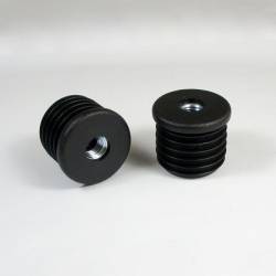 Kunststoff Gewindestopfen SCHWARZ für Rundrohr 35 mm Durchmesser mit 10 mm (M10) Durchmesser Metallgewinde 10 mm (M10) - Ajile 2