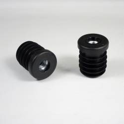 25 mm Diameter Plastic Round Tube Insert with 8 mm (M8) diam. Metal-thread BLACK 8 mm (M8) - Ajile 2
