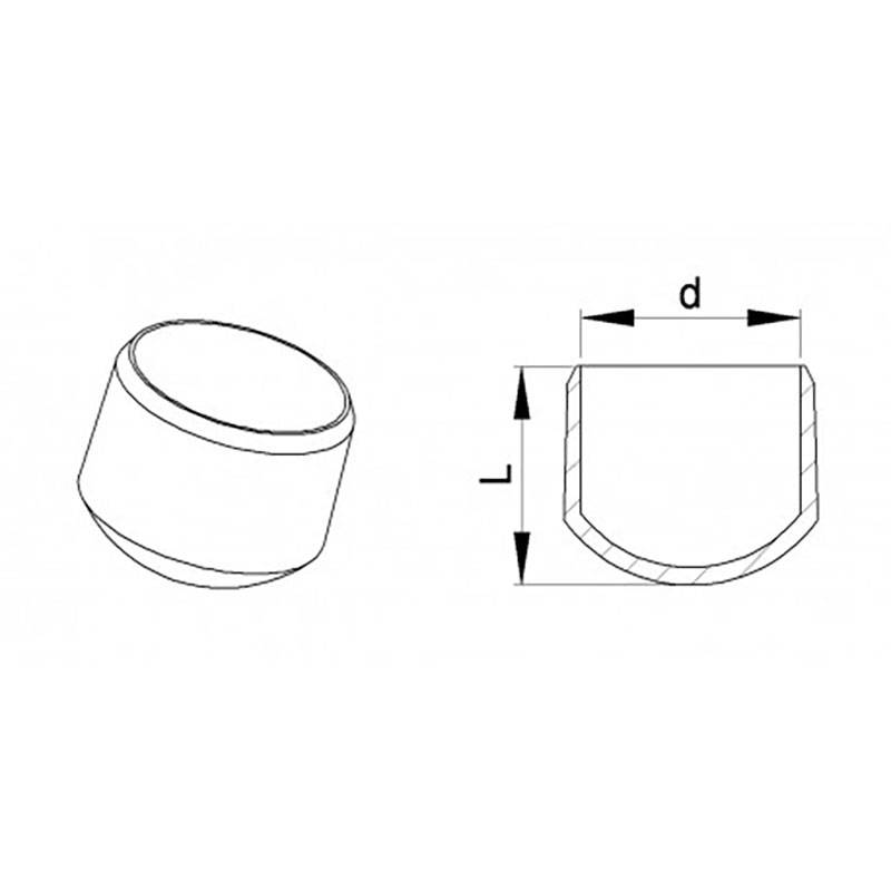 Embout Enveloppant Caoutchouc Thermoplastique Flexible NOIR pour Tube de Diamètre 25 mm - embout enveloppant - embout - ajile