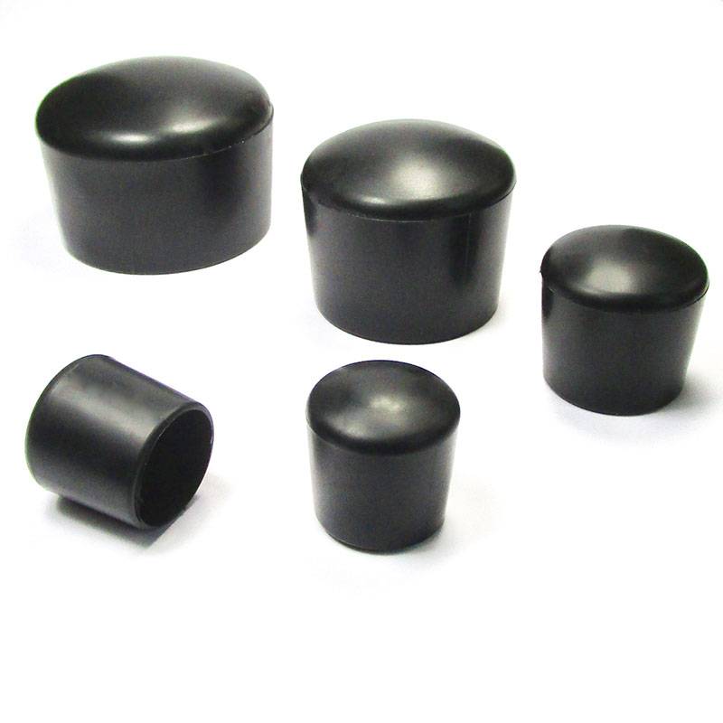 Thermoplastische Kunststoff Fußkappe aus Elastischem SCHWARZEM Gummi für Rohrfüße - Rohrdurchmesser 40 mm - ajile