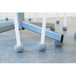 Silent Padded Ferrule Furniture Sock in GRAY Reinforced Felt for 16 to 22 mm Diameter Chair Legs - Ajile 6