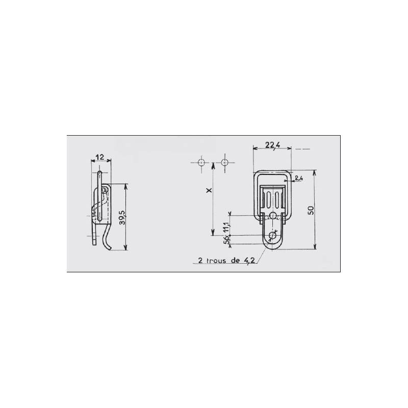 22 x 50 mm Straight Wire White Zinc-plated Loop Latch with Keeper - SMALL - door accessories - hook-framing - ajile