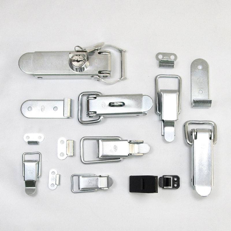 22 x 50 mm Straight Wire White Zinc-plated Loop Latch with Keeper - SMALL - door accessories - hook-framing - ajile